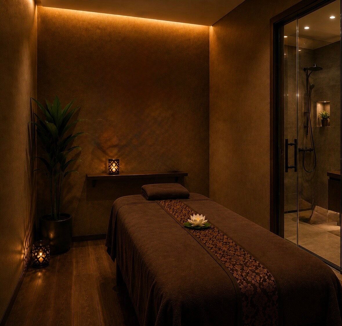 Peaceful private spa room at Royal Lemon Spa Chembur